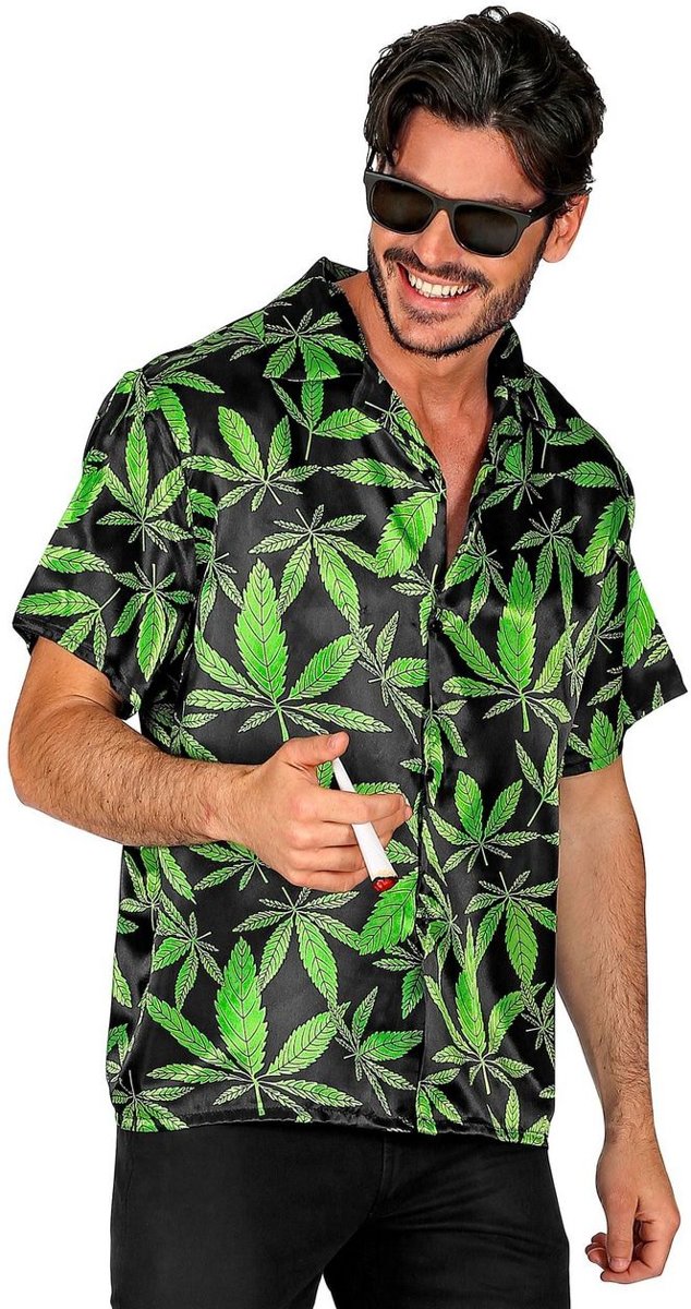 Hippie Kostuum | Cannabis Shirt Lekkere Trek Man | Small / Medium | Carnaval kostuum | Verkleedkleding